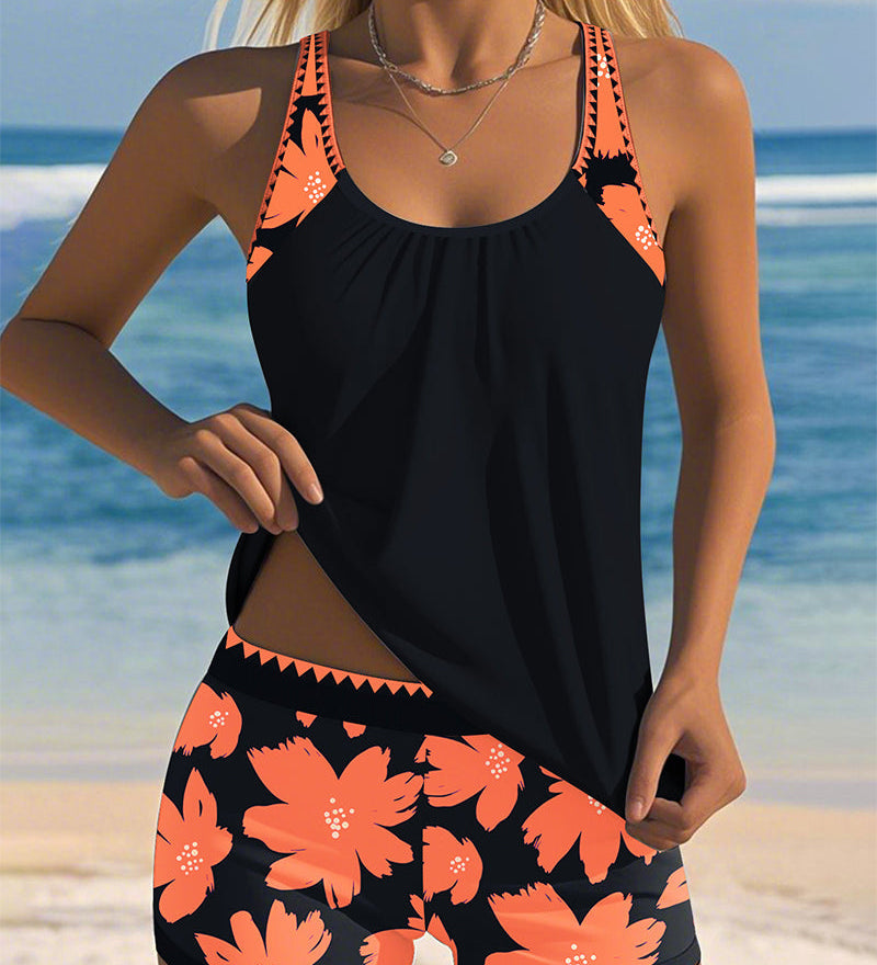 Mariana - Tankini sem mangas com decote em U