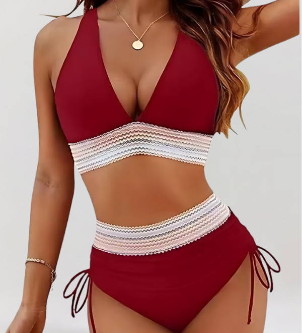 Vitória – Conjunto de biquíni de cintura alta com controlo da barriga