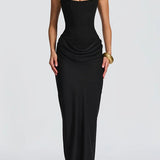 Leonor ❘ Vestido maxi com decote quadrado