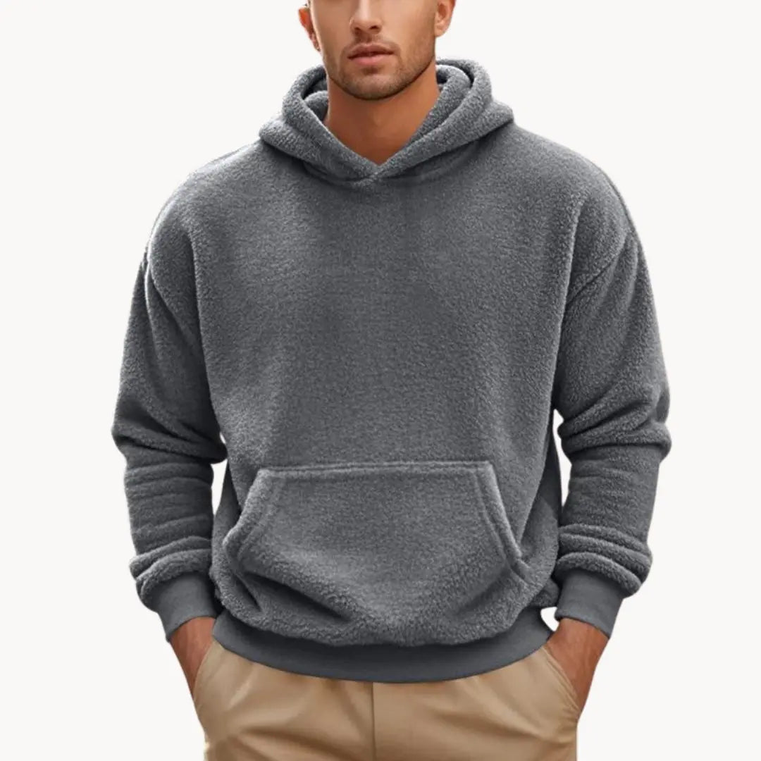 Hoodie - Mistura de Fleece com Capuz