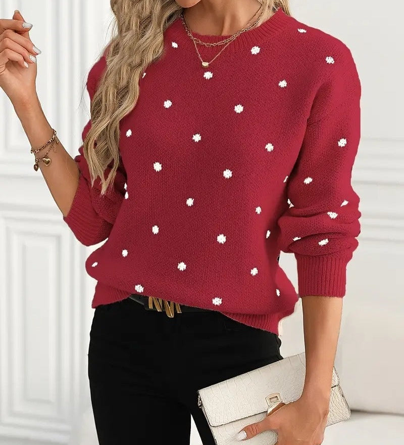 Ana | Camisola Jacquard com Padrão de Bolas